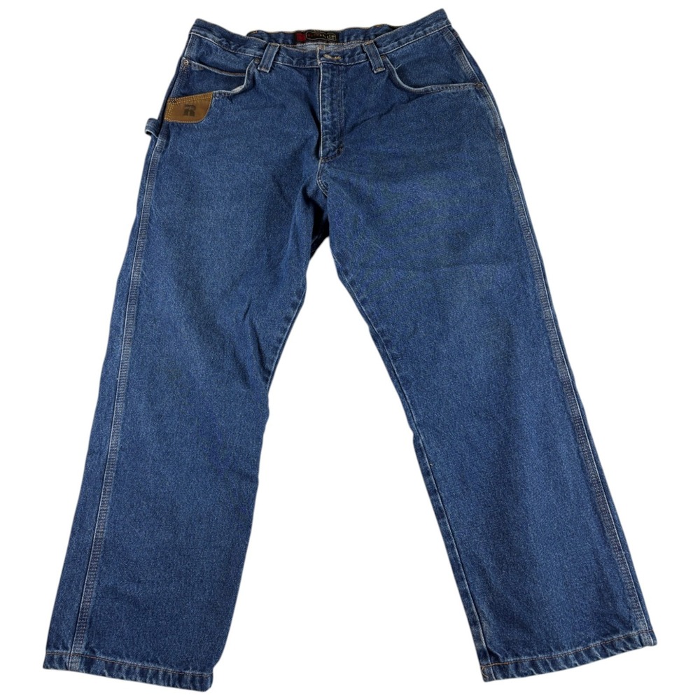 Wrangler Riggs Durashield Workwear Horse Jeans Mens 38x30 Blue Denim Relaxed Fit